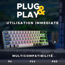 Pack Gamer 2 en 1 - THE G-LAB - COMBO HYDRO - Souris filaire - Clavier