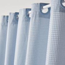 Rideau de douche gauffré - Blue - Polyester - 180 x 200 cm - 12 croch