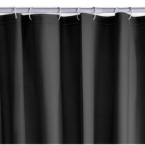 Rideau de douche gauffré - Black - PEVA - 180 x 200 cm - 12 crochets