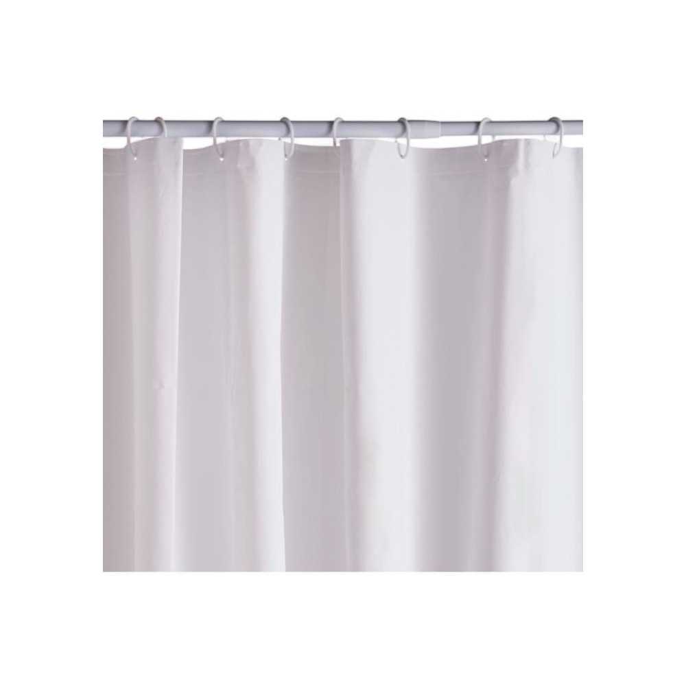 Rideau de douche gauffré - White - PEVA - 180 x 200 cm - 12 crochets