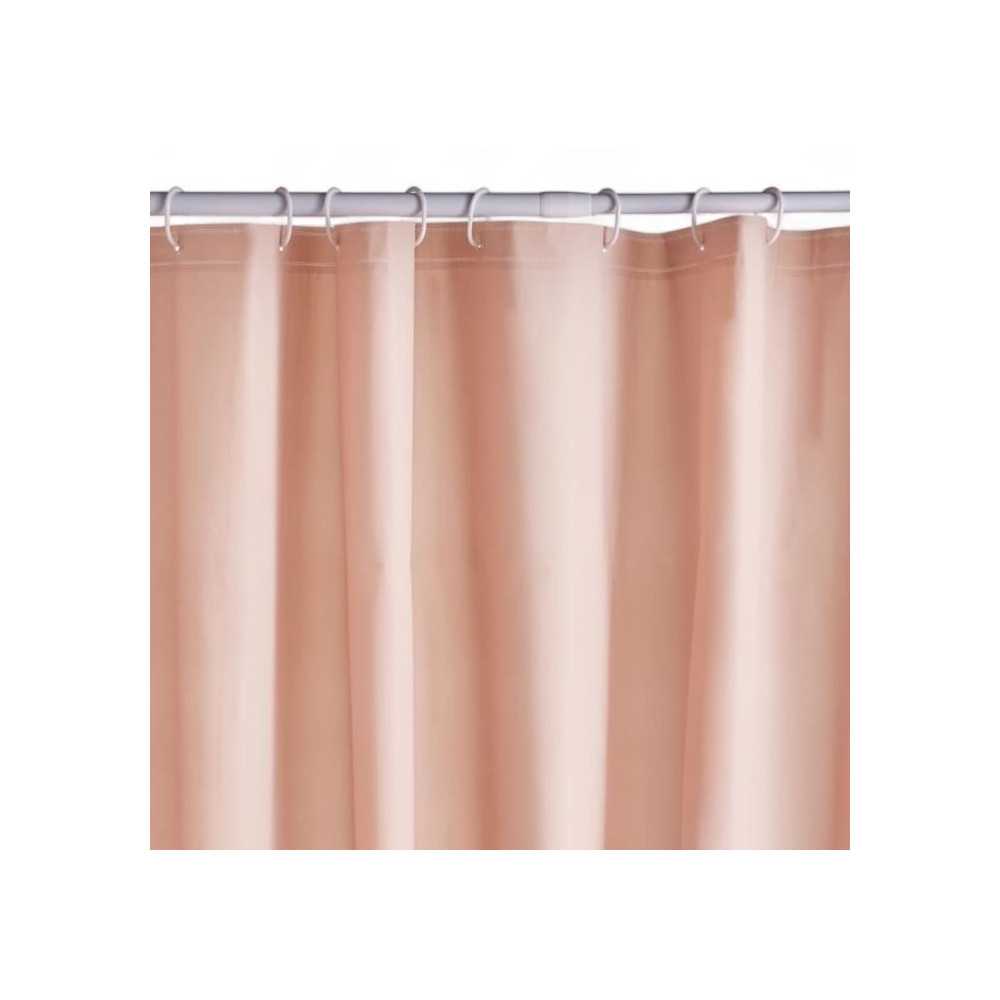 Rideau de douche gauffré - Pink - PEVA - 180 x 200 cm - 12 crochets -