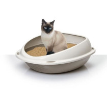 Bac a litiere - AIMÉ - Oval avec rebord amovible - Pour Chat - 45 x 3