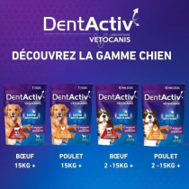 DentActiv - 12 Bâtonnets - VETOCANIS - Mini Bâtonnets Hygiene Bucco-