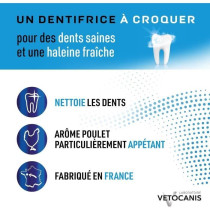 Dentifrice croquer - VETOCANIS - x30 Comprimés pour Chat et Petit Chi