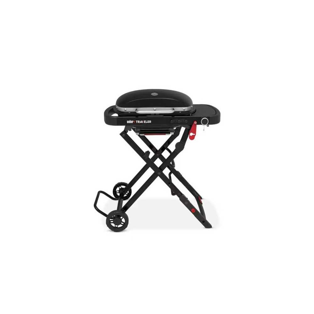 Barbecue a gaz - WEBER - Traveler Compact - Noir - Chariot pliable - 2