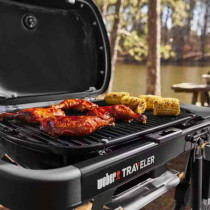 Barbecue a gaz - WEBER - Traveler Compact - Noir - Chariot pliable - 2