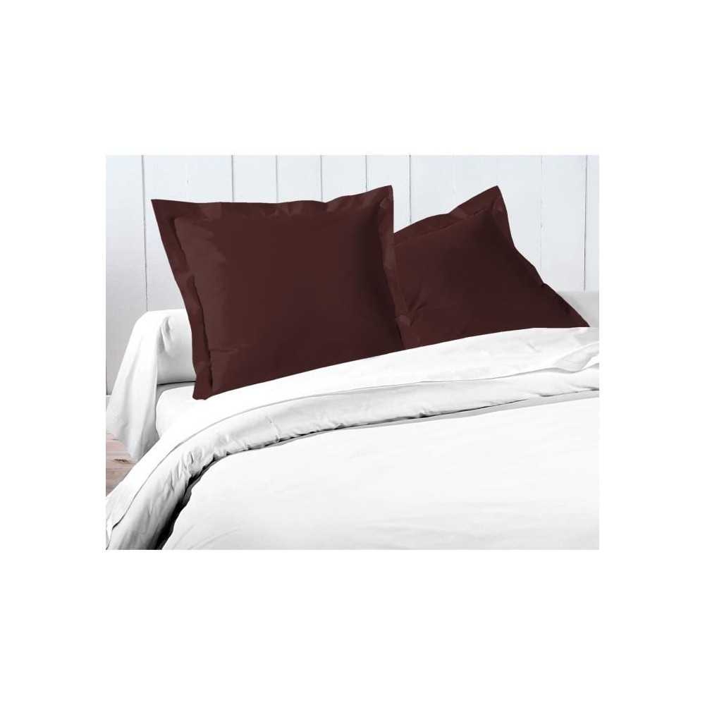 Lot de 2 taies d'oreiller - LOVELY HOME - LH71588 - 63 x 63 cm - Marro