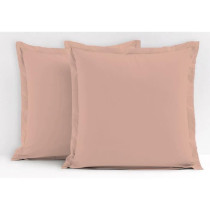 Lot de 2 taies d'oreiller - LOVELY HOME - LH71620 - 63 x 63 cm - Rose