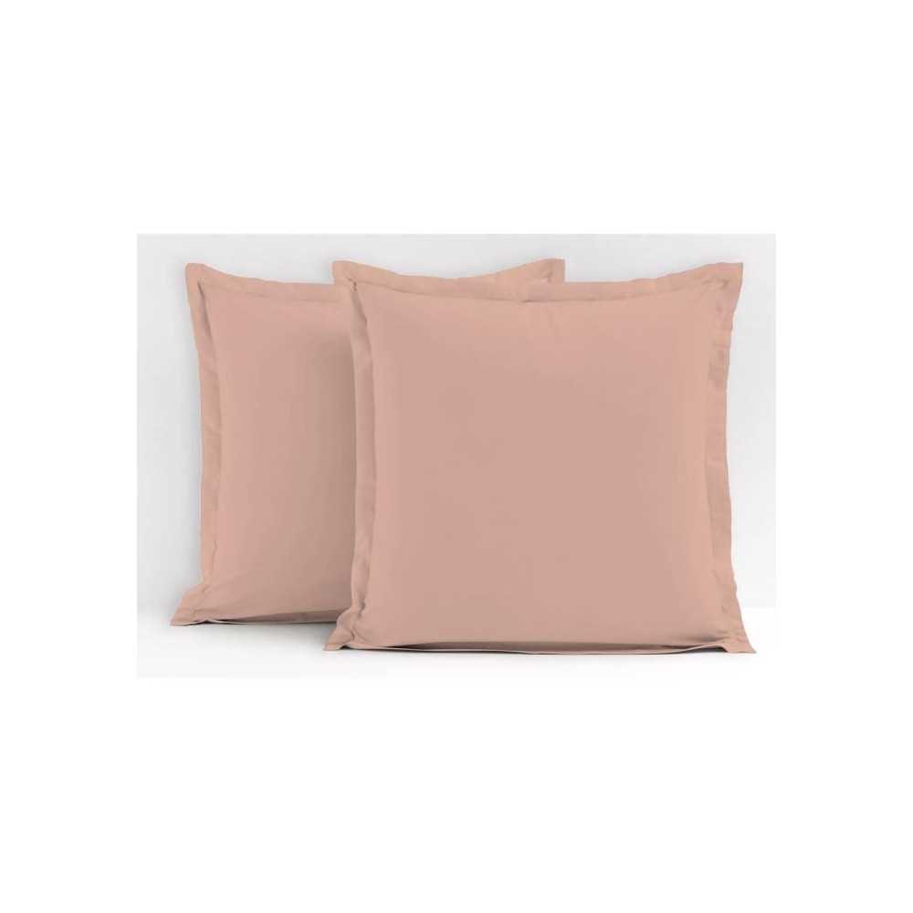 Lot de 2 taies d'oreiller - LOVELY HOME - LH71620 - 63 x 63 cm - Rose