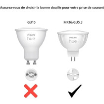 Ampoule connectée - PHILIPS HUE - MR16 - Lumiere blanche et colorée