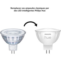 Ampoule connectée - PHILIPS HUE - MR16 - Lumiere blanche et colorée