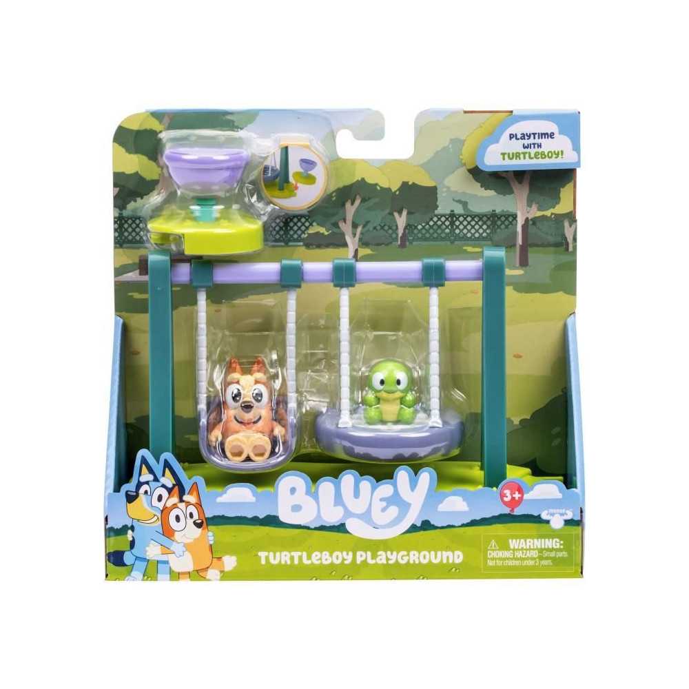 Aire de jeu - BLUEY - Bingo et Bébé Tortue - Mini parc - Balançoire