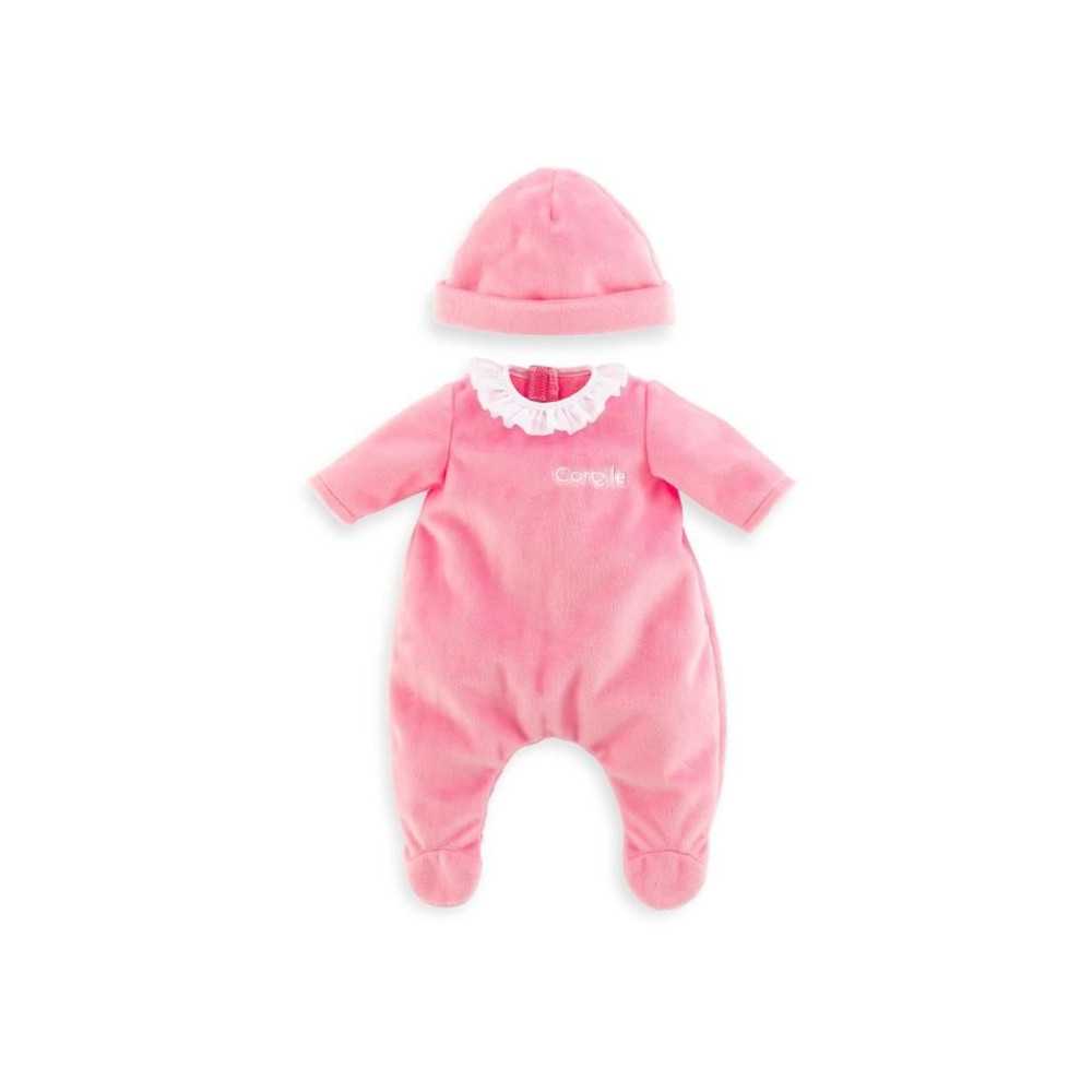 Pyjama Rose et Bonnet - COROLLE - Vetements - Pour Poupon 30cm - Des 1