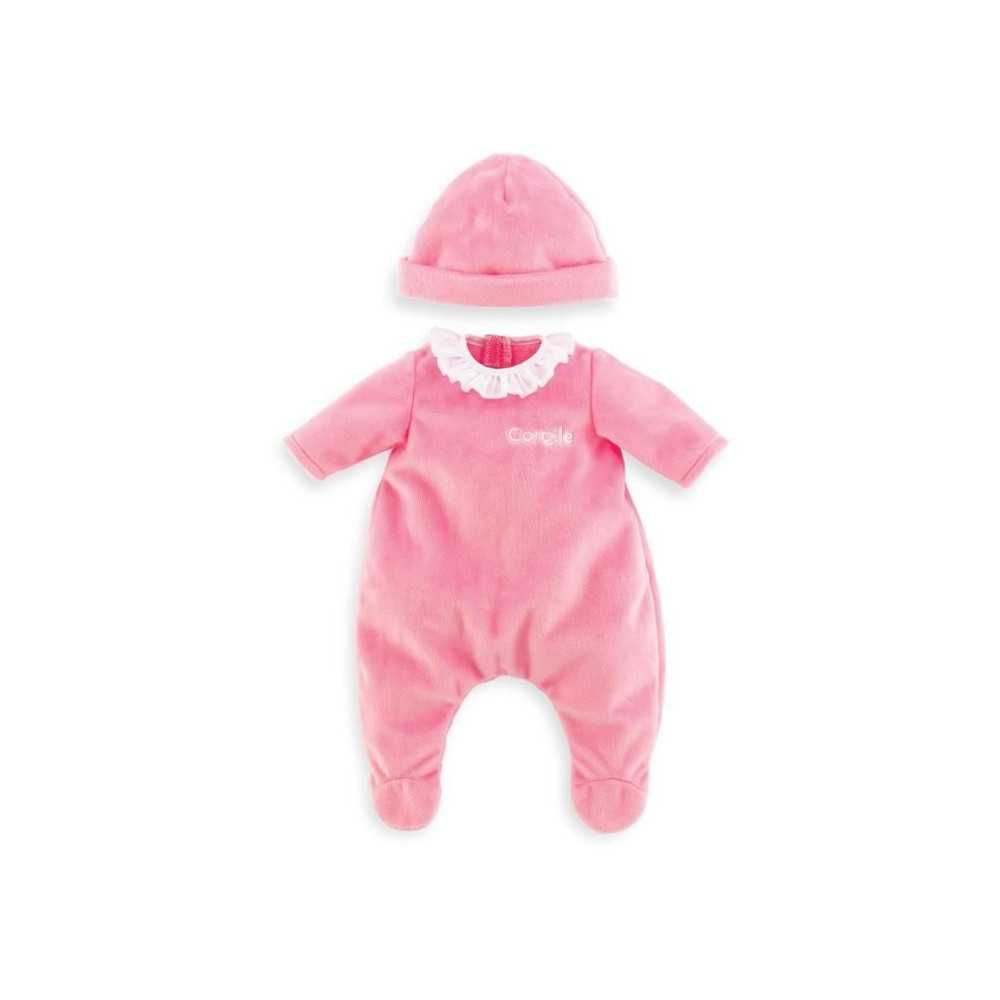 Pyjama Rose et Bonnet - COROLLE - Vetements - Pour Poupon 36cm - Des 2