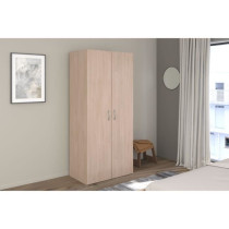 Armoire de chambre - EASY LIFE - Chene - 2 portes - 80,2 x 180 x 49,7