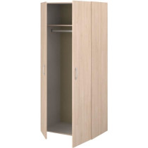 Armoire de chambre - EASY LIFE - Chene - 2 portes - 80,2 x 180 x 49,7