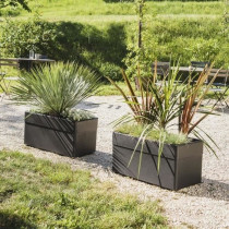 Jardiniere - CAREL - Gris anthracite - 63 L - 78 x 39 x H.39 cm - EDA