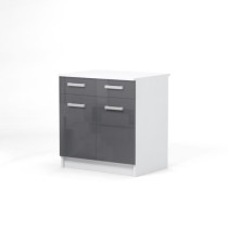 START Caisson bas de cuisine L 80 cm avec plan de travail inclus - Gri