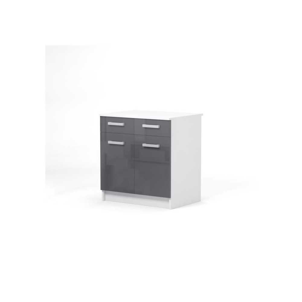 START Caisson bas de cuisine L 80 cm avec plan de travail inclus - Gri