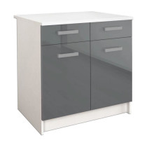 START Caisson bas de cuisine L 80 cm avec plan de travail inclus - Gri