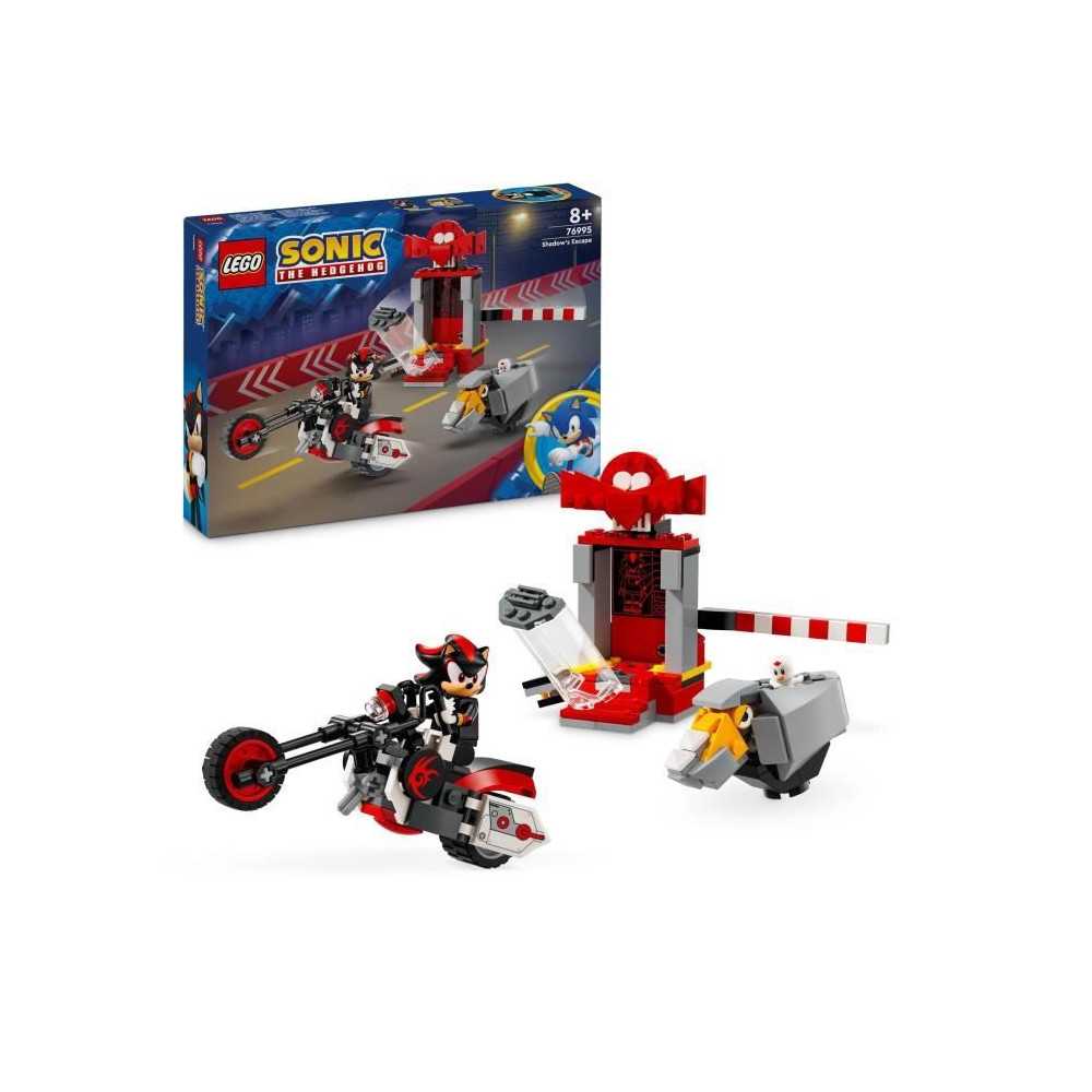 LEGO 76995 Sonic Le Hedgehog L'Évasion de Shadow, Jouet de Moto, Figu