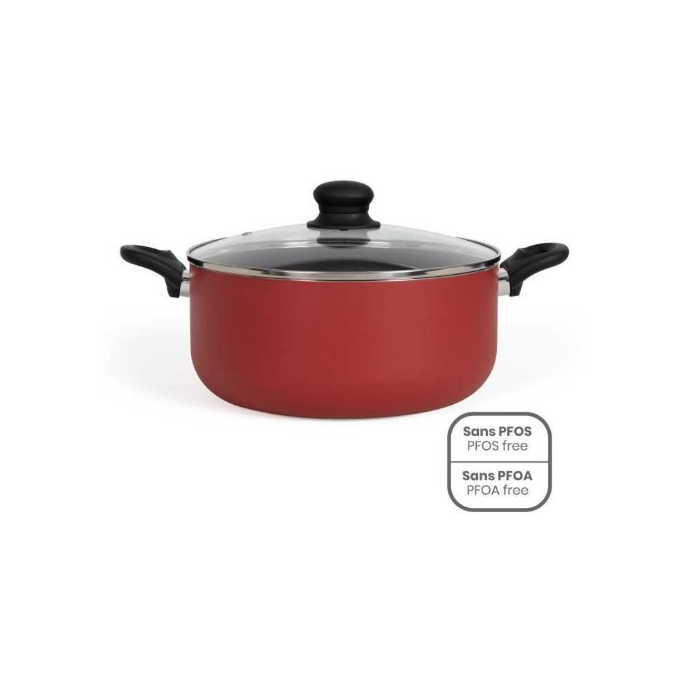 Faitout 28 cm - LIVOO - MEP151R - Antiadhésif sans PFOA ni PFOS - Poi