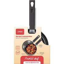 Set de 2 casseroles - LIVOO - MEP154N - Antiadhésif sans PFOA ni PFOS