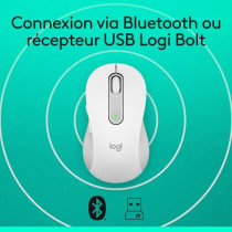 Souris - Sans fil - Logitech - M650 - Droitier - Blanc