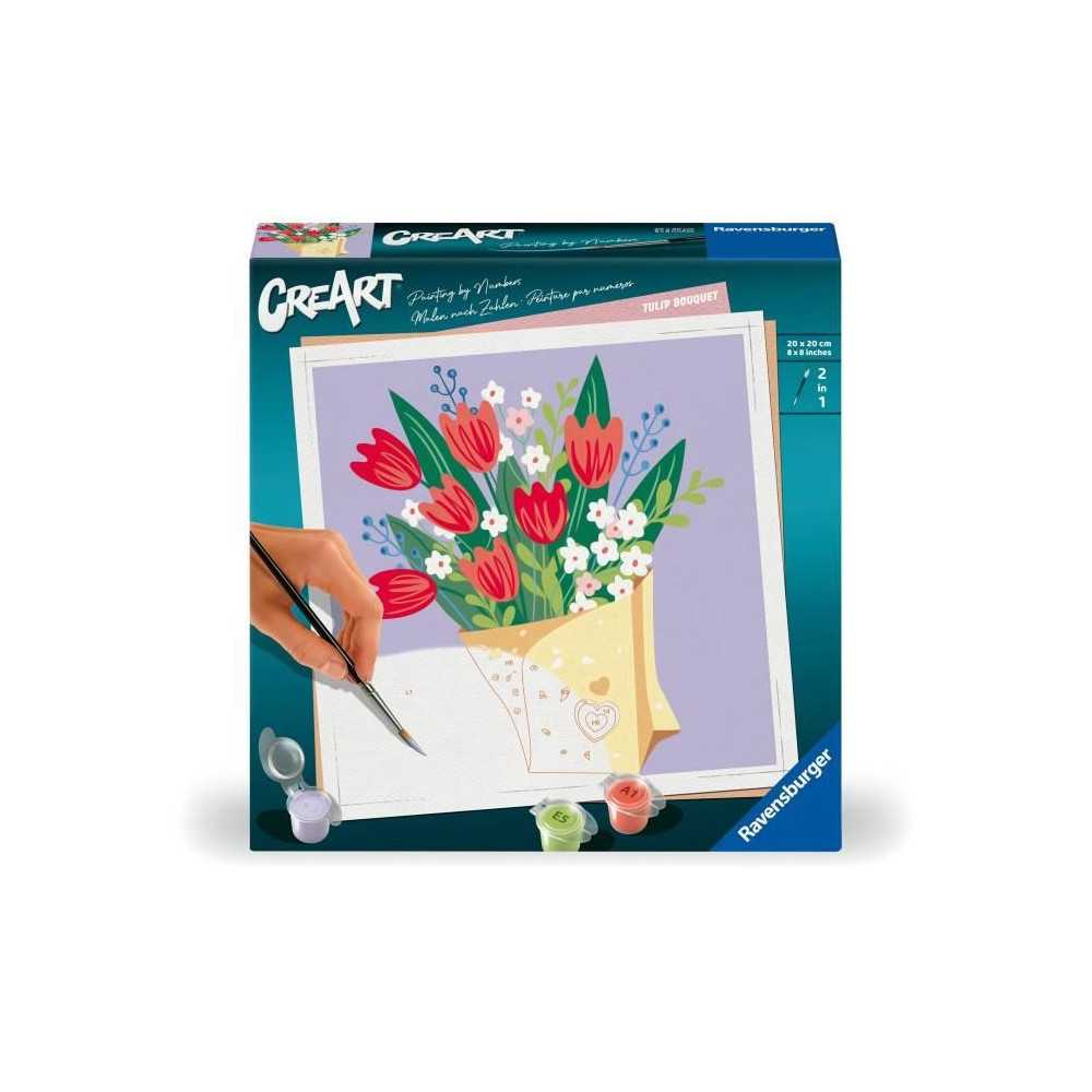 CreArt 20x20 cm Bouquet de tulipes, Loisir créatif, Adulte, Peinture