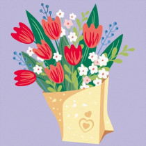 CreArt 20x20 cm Bouquet de tulipes, Loisir créatif, Adulte, Peinture