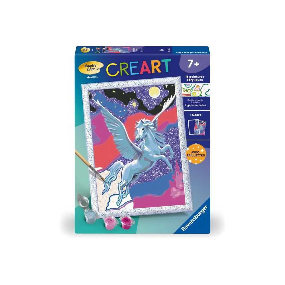 CreArt Kids 18x24cm Etincelant Pégase, Kit de peinture par numéros N