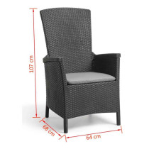 Fauteuil de jardin - Allibert by KETER - VERMONT - Résine imitation r
