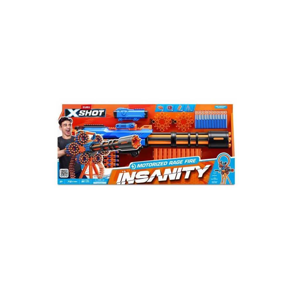 Blaster motorisé - ZURU - X-SHOT Rage Fire - 40 fléchettes - Trépie