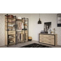 Kit dressing placard extensible - RIGA - Chene Kronberg / Noir mat - 1