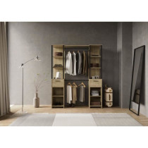 Kit dressing - GARY - Chene Kronberg / Noir mat - 159,8 x 49,5 x 200,3