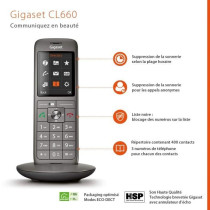 Téléphone Fixe sans fil - GIGASET CL 660 Duo Anthracite - Écran cou