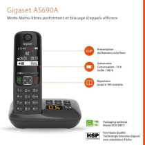 GIGASET Téléphone Fixe AS690 A Trio Noir