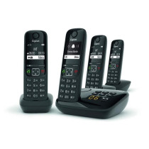 GIGASET Téléphone Fixe AS690 A Quattro Noir