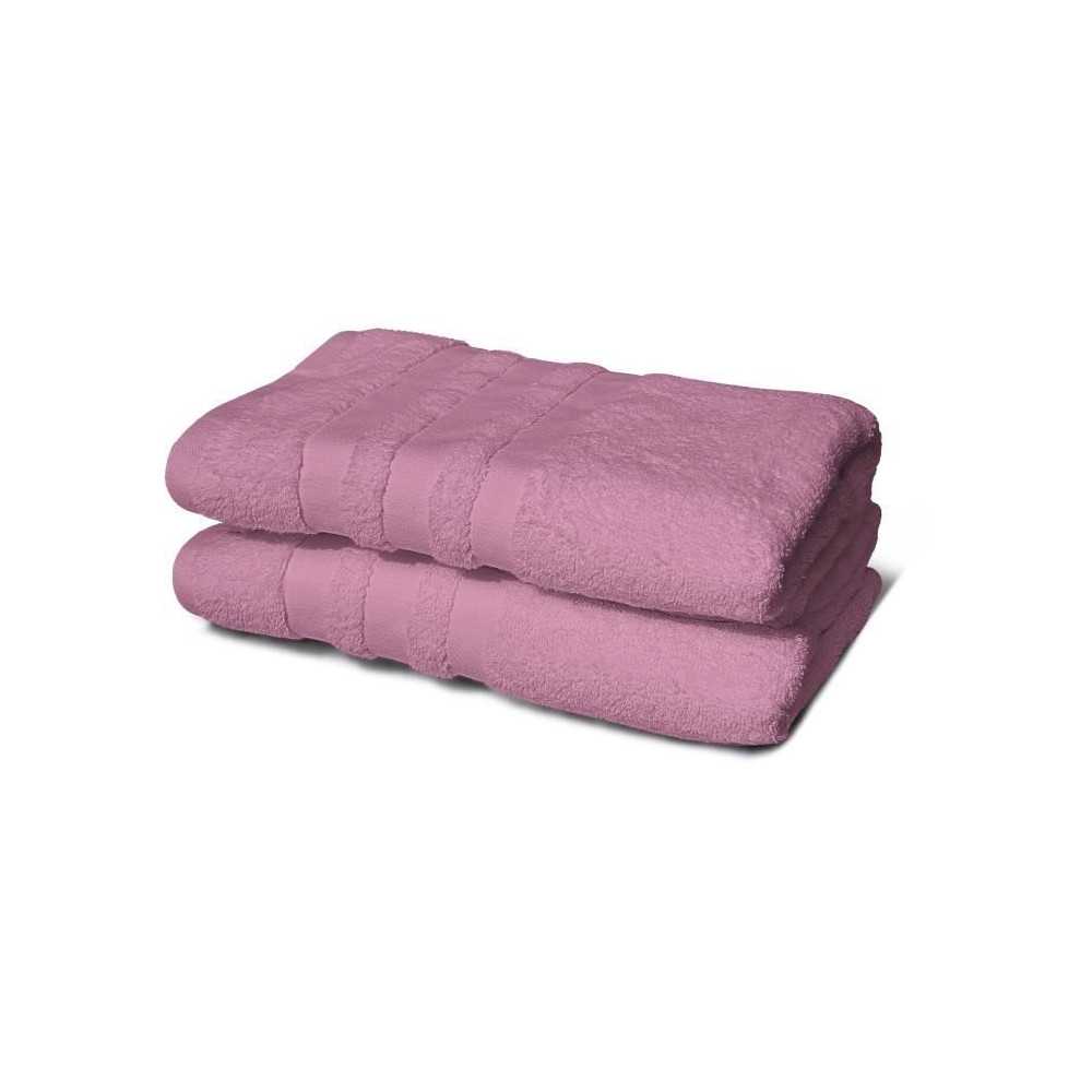 Lot de 2 serviettes - LOVELY HOME - 2 Draps de douche 70 x 140 cm - Ro