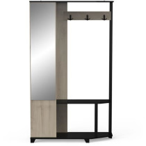 Vestiaire manteaux - SCHUSTER - Chene Kronberg / Noir - 108,4 x 33,9 x