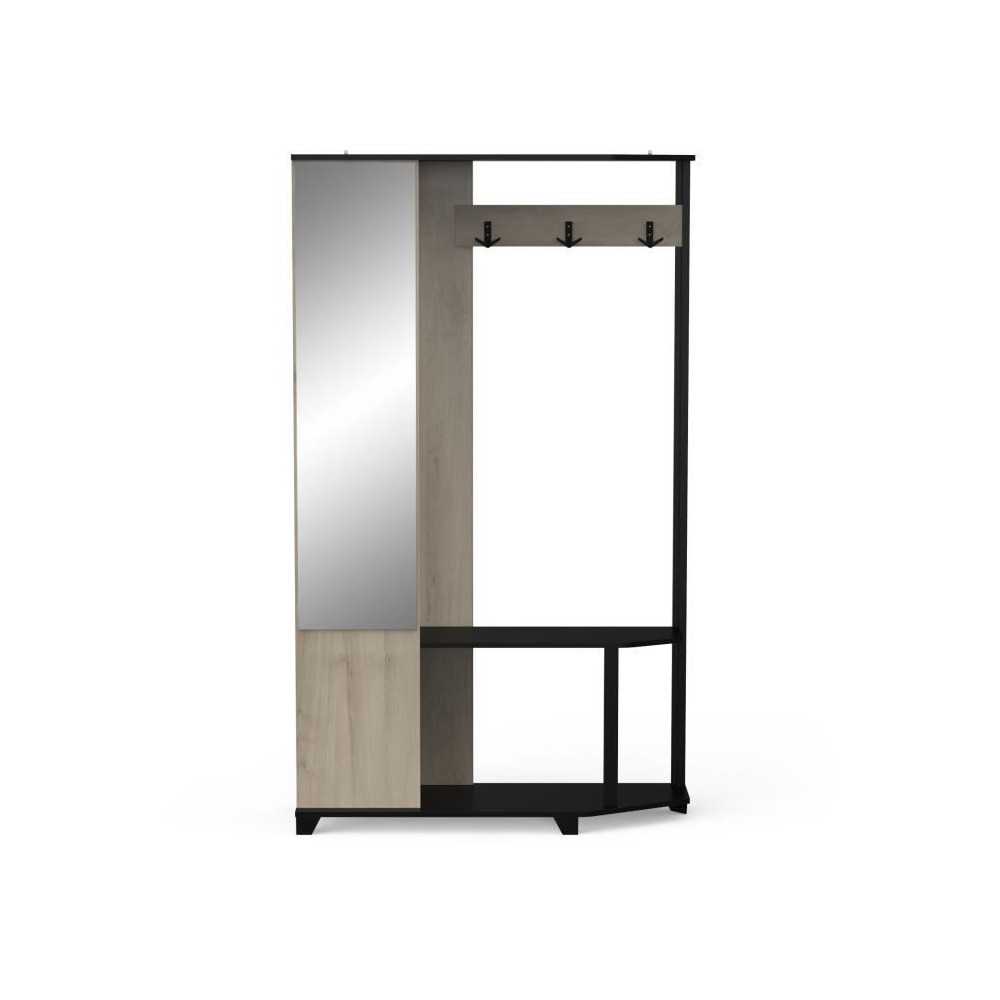 Vestiaire manteaux - SCHUSTER - Chene Kronberg / Noir - 108,4 x 33,9 x
