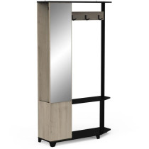 Vestiaire manteaux - SCHUSTER - Chene Kronberg / Noir - 108,4 x 33,9 x