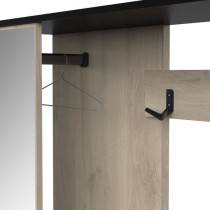 Vestiaire manteaux - SCHUSTER - Chene Kronberg / Noir - 108,4 x 33,9 x