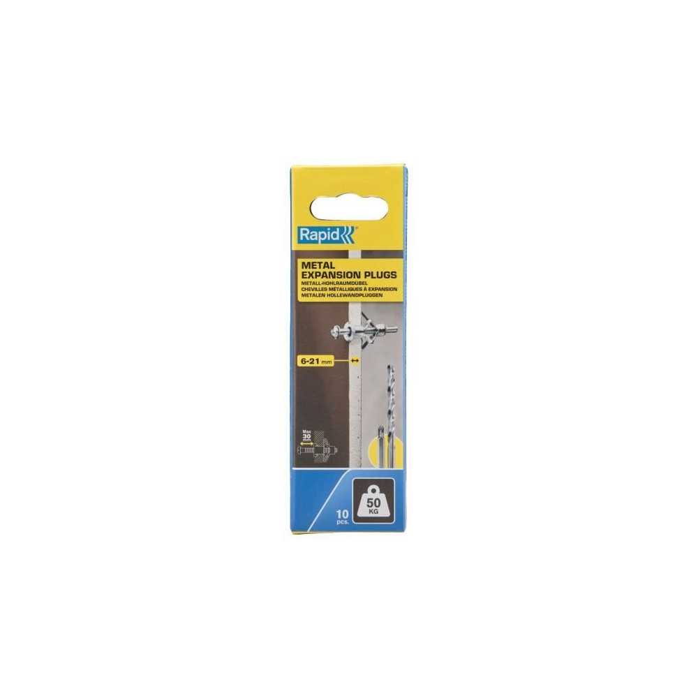 Blister de 10 pcs. bouchons d'expansion métalliques ø13x52 vis m6x63