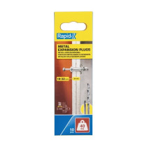 Blister de 10 pcs. bouchons d'expansion métalliques ø11x65 vis m5x74