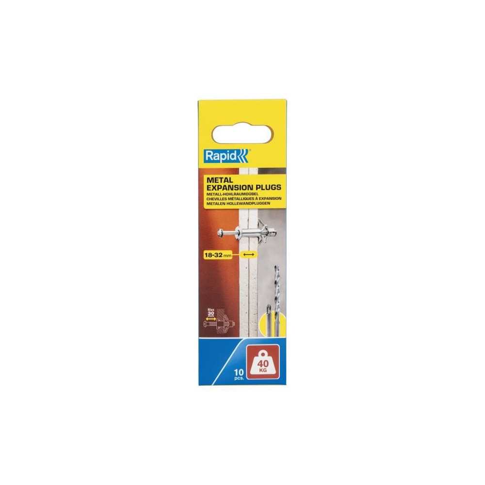 Blister de 10 pcs. bouchons d'expansion métalliques ø11x65 vis m5x74