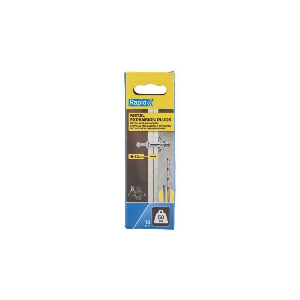 Blister de 10 pcs. bouchons d'expansion métalliques ø13x65 vis m6x75