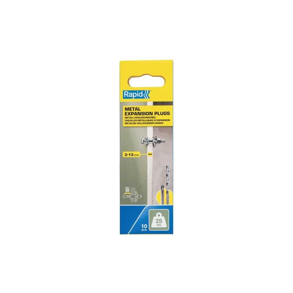 Blister de 10 pcs. bouchons d'expansion métalliques ø8x32 vis m4x40