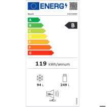 Réfrigérateur combiné - BOSCH - KGE398IBP - Classe B - 343 L - 201