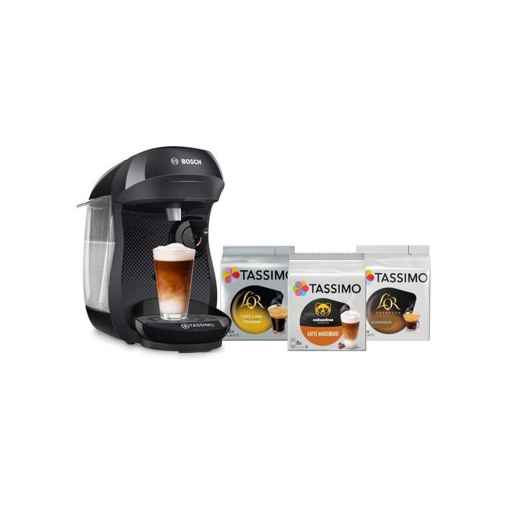 Bundle Tassimo - 1 machine a café Happy noir + 3 packs de T- Discs -